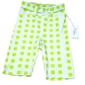 Year of Ours Lime Gingham Belted Biker Short NEW- Sz. Sm